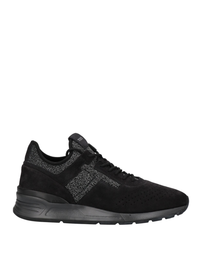 Shop Tod's Man Sneakers Black Size 9 Soft Leather, Textile Fibers