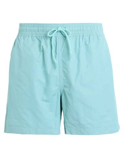 Shop Colorful Standard Classic Swim Shorts Man Swim Trunks Turquoise Size Xl Recycled Polyamide, Polyamid In Blue