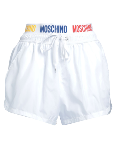 Shop Moschino Woman Beach Shorts And Pants White Size L Polyester, Polyamide, Elastane