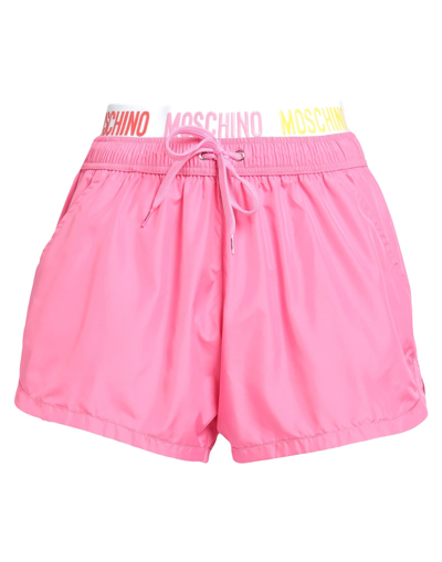 Shop Moschino Woman Beach Shorts And Pants Pink Size L Polyester, Polyamide, Elastane