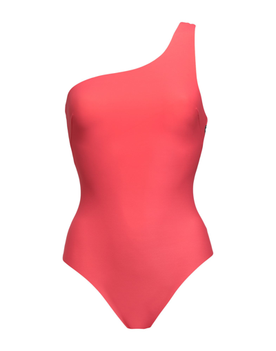 Shop Bepopsy Woman One-piece Swimsuit Coral Size M Polyamide, Elastane In Red
