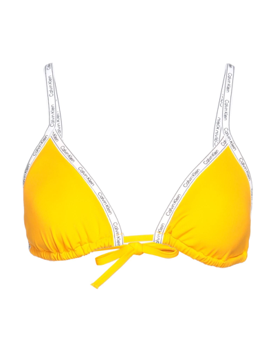 Shop Calvin Klein Bikini Tops In Orange
