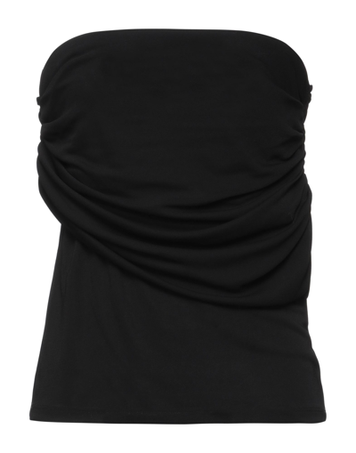Shop Patrizia Pepe Woman Top Black Size 1 Acetate, Polyamide