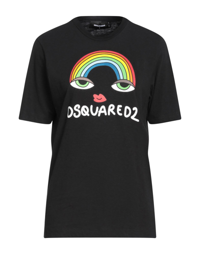 Shop Dsquared2 Woman T-shirt Black Size L Cotton