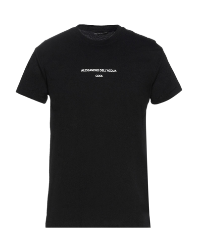 Shop Alessandro Dell'acqua Man T-shirt Black Size S Cotton