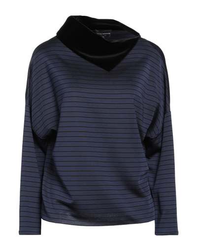 Shop Emporio Armani Woman T-shirt Midnight Blue Size 10 Viscose, Polyamide, Elastane, Polyester