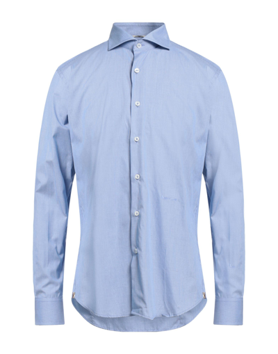 Shop Aquascutum Man Shirt Blue Size 16 Cotton