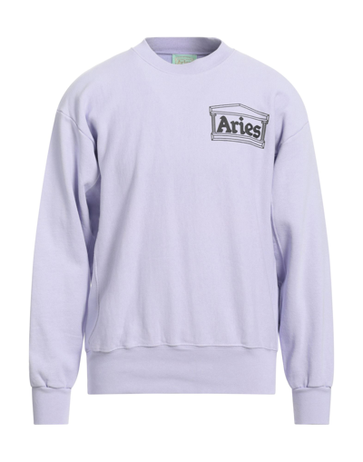 Shop Aries Man Sweatshirt Lilac Size S Cotton In Purple