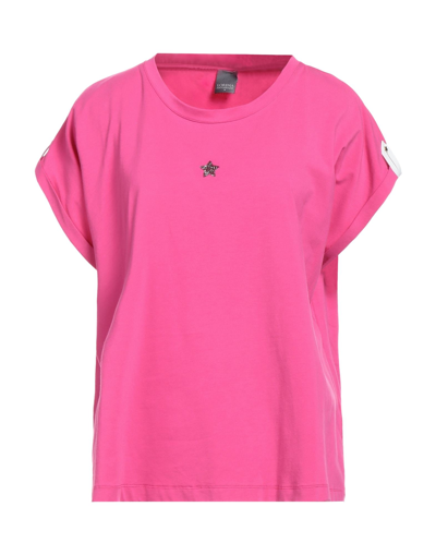 Shop Lorena Antoniazzi Woman T-shirt Fuchsia Size Xl Cotton, Elastane In Pink