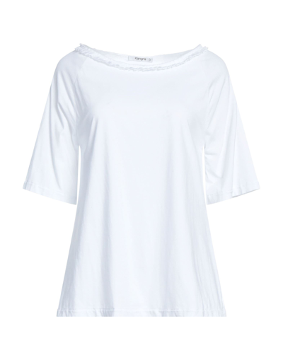 Shop Kangra Cashmere Kangra Woman T-shirt White Size 12 Cotton, Elastane