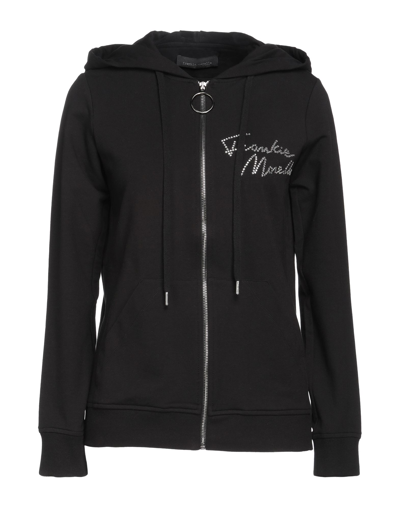 Shop Frankie Morello Woman Sweatshirt Black Size Xxs Cotton, Elastane