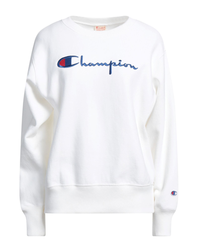 Shop Champion Woman Sweatshirt White Size S Cotton, Polyester