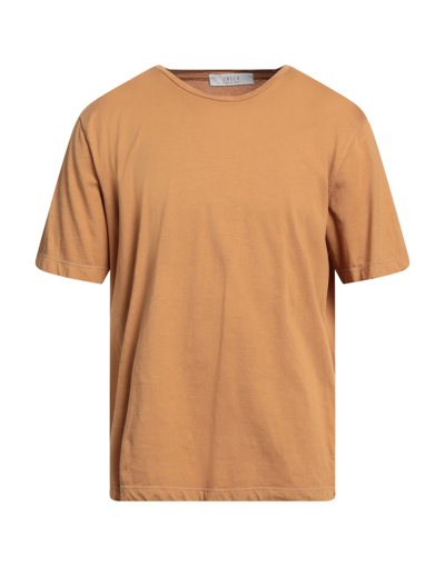 Shop Vneck Man T-shirt Ocher Size Xxl Cotton In Yellow