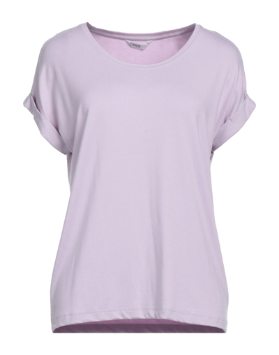 Shop Only Woman T-shirt Lilac Size L Viscose, Polyester, Elastane In Purple
