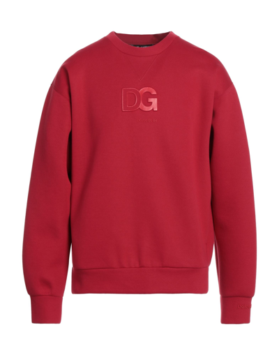Shop Dolce & Gabbana Man Sweatshirt Red Size 48 Cotton, Polyamide, Polyurethane