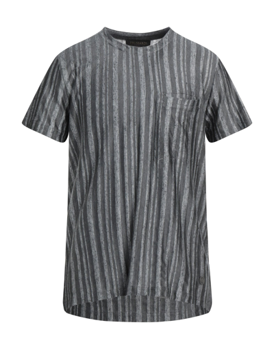 Shop Trussardi Man T-shirt Lead Size S Silk, Linen In Grey