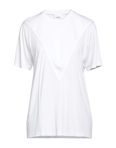 Shop Burberry Woman T-shirt White Size L Viscose, Silk