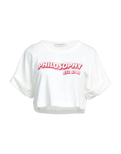Shop Philosophy Di Lorenzo Serafini Woman T-shirt White Size S Cotton