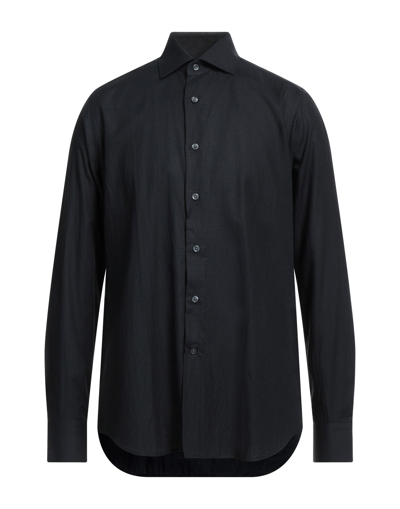 Shop Bagutta Man Shirt Black Size 16 Cotton