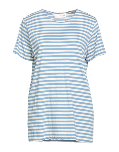 Shop Pdr Phisique Du Role Woman T-shirt Pastel Blue Size 0 Cotton, Linen