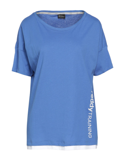 Shop Freddy Woman T-shirt Azure Size M Cotton In Blue
