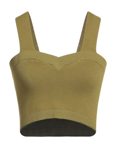 Shop Solotre Woman Top Military Green Size 3 Viscose, Polyester
