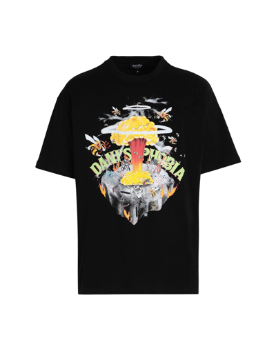 Shop Phobia Archive T-shirt With Insect Phobia Print Man T-shirt Black Size Xl Cotton