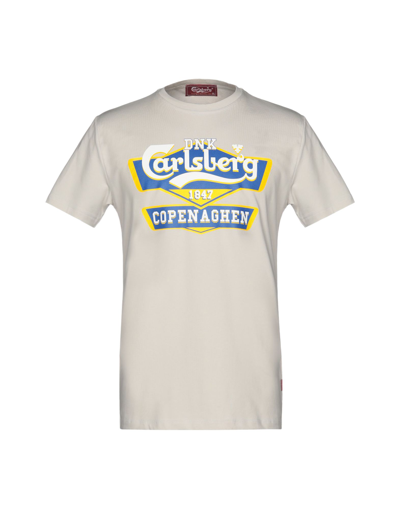Shop Carlsberg Man T-shirt Light Grey Size Xl Cotton, Elastane
