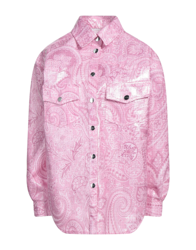 Shop Etro Woman Shirt Pink Size 8 Nylon, Polyurethane