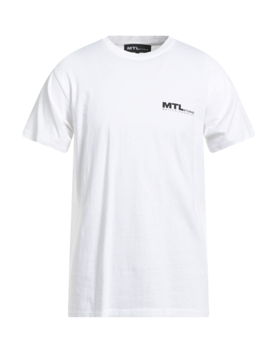 Shop Mtlstudio Matteolamandini Man T-shirt White Size L Cotton