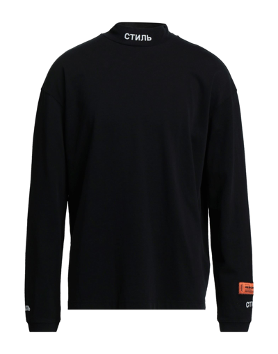 Shop Heron Preston Man T-shirt Black Size Xs Cotton, Polyester