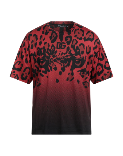 Shop Dolce & Gabbana Man T-shirt Brick Red Size 40 Cotton