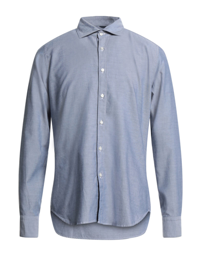 Shop Alex Doriani Man Shirt Midnight Blue Size 16 ½ Cotton