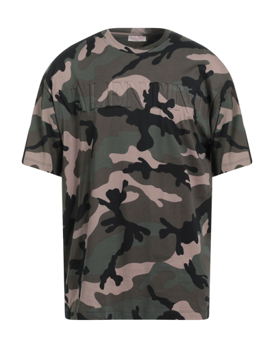 Shop Valentino Garavani Man T-shirt Military Green Size M Cotton