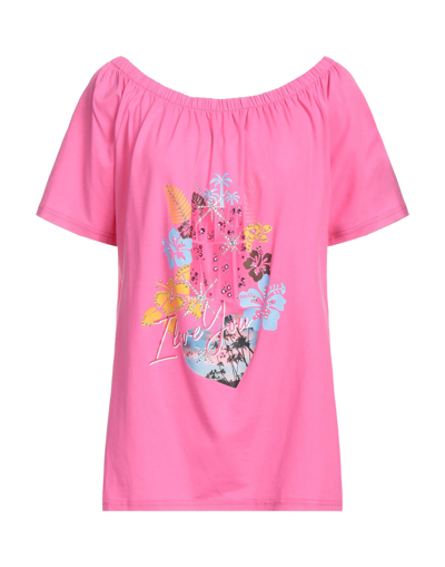 Shop Ean 13 Woman T-shirt Fuchsia Size 12 Cotton, Elastane In Pink