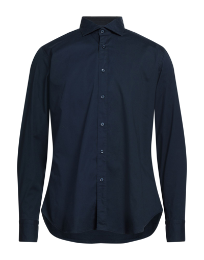 Shop Alex Doriani Man Shirt Midnight Blue Size 15 ½ Cotton
