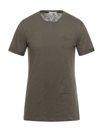Shop Adriano Langella Man T-shirt Military Green Size L Cotton