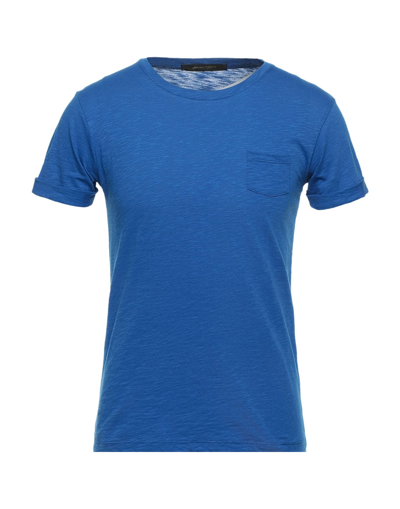 Shop Adriano Langella Man T-shirt Bright Blue Size S Cotton