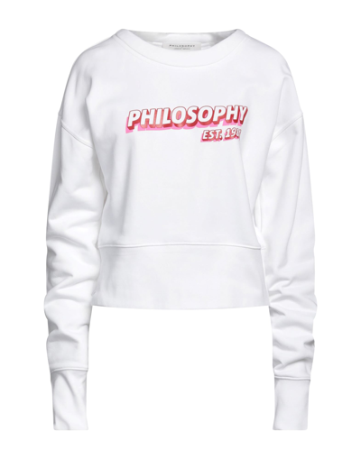 Shop Philosophy Di Lorenzo Serafini Woman Sweatshirt White Size M Cotton, Polyester