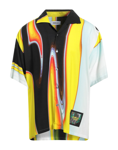 Shop Ambush Man Shirt Yellow Size 40 Viscose, Polyester