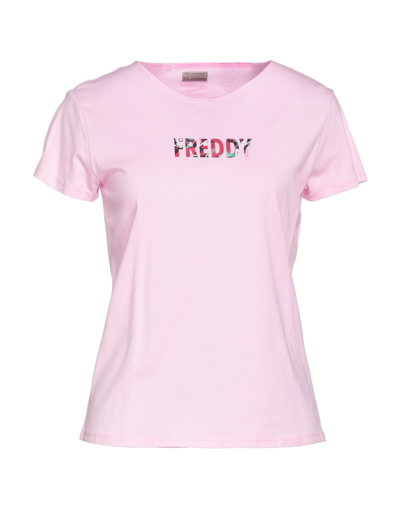 Shop Freddy Woman T-shirt Pink Size M Cotton, Modal