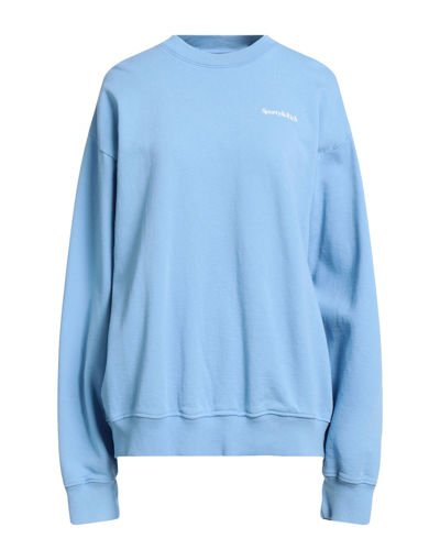 Shop Sporty And Rich Sporty & Rich Woman Sweatshirt Sky Blue Size S Cotton