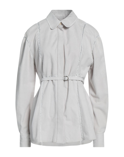 Shop Desa Nineteenseventytwo Desa 1972 Woman Shirt Light Grey Size 4 Soft Leather
