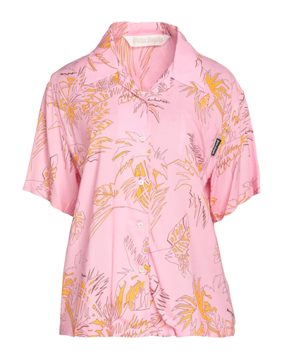 Shop Palm Angels Woman Shirt Pink Size 6 Viscose, Polyester