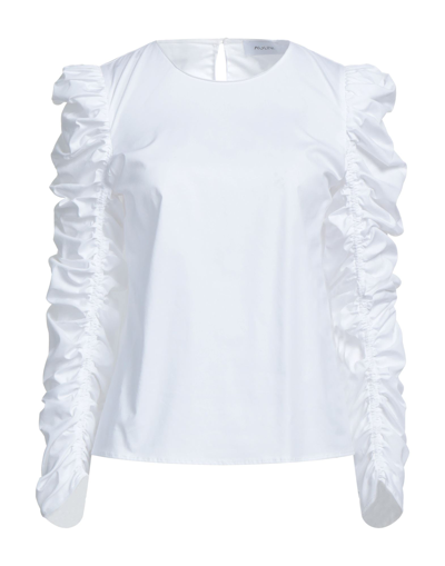 Shop Aglini Woman Top White Size 12 Cotton, Elastane