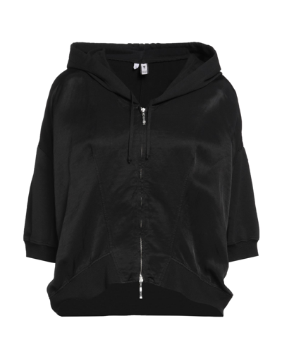 Shop European Culture Woman Sweatshirt Black Size M Cotton, Rayon, Viscose, Linen, Elastane