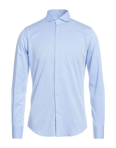 Shop Trussardi Man Shirt Sky Blue Size 15 Cotton