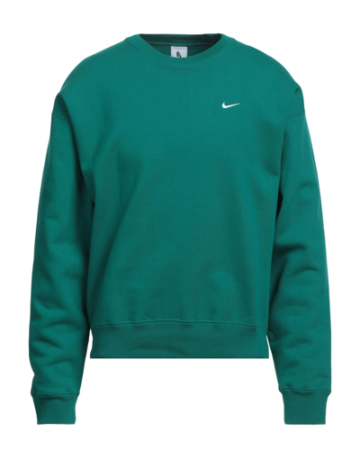 Shop Nike Man Sweatshirt Green Size Xxl Cotton, Polyester