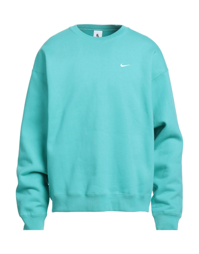 Shop Nike Man Sweatshirt Turquoise Size Xxl Cotton, Polyester In Blue