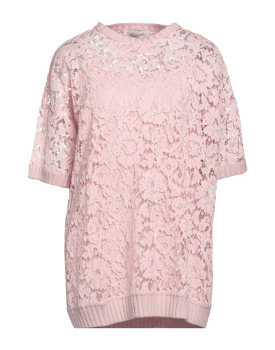 Shop Valentino Woman Blouse Pink Size S Cotton, Viscose, Polyamide, Virgin Wool